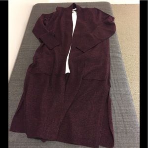 NWT LOFT Burgundy Heather Duster Sweater